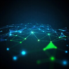 Glowing network of interconnected lines and dynamic light effects