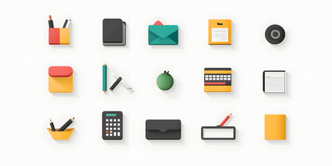 Collection of 20 Office Tool Icons