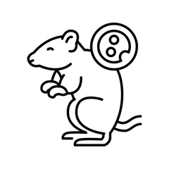 Obraz premium Transgenic organisms black line icon.