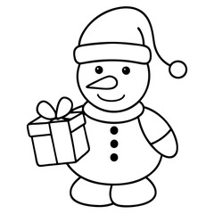 snowman with gift