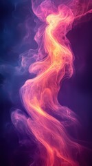Fototapeta premium Colorful abstract smoke swirl in vibrant hues against a dark background
