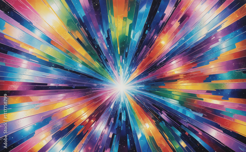 Poster a colorful explosion of light and color. the colors are bright and vibrant, creating a sense of ener