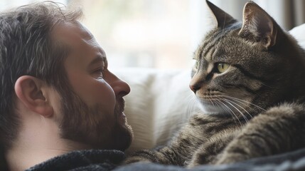 Man offering pet care tips for fostering healthy relationships with animals