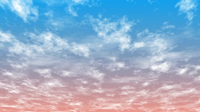 朝焼けの空の背景と流れる雲のアニメーション