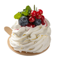 Delicious pavlova cake close up