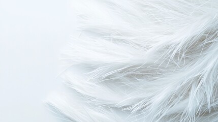 Obraz premium Soft white fur texture on a light background.