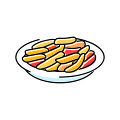 tteokbokki korean cuisine color icon vector. tteokbokki korean cuisine sign. isolated symbol illustration