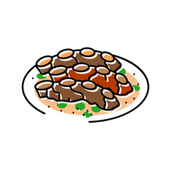 galbi ribs korean cuisine color icon vector. galbi ribs korean cuisine sign. isolated symbol illustration