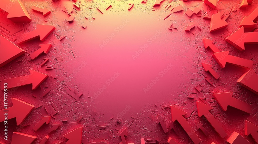Poster abstract red arrows with textured background creating a dynamic and energetic design for various cre