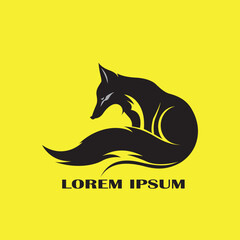 Simple black fox silhouette logo
