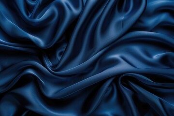 Obraz premium A detailed view of blue satin fabric with subtle sheen