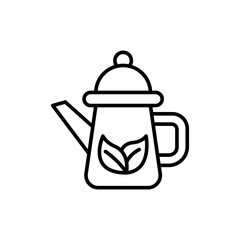 Afternoon tea outline icons, minimalist vector illustration ,simple transparent graphic element .Isolated on white background