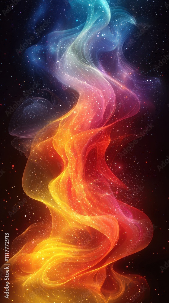 Poster swirling cosmic colors create a mesmerizing visual display in deep space