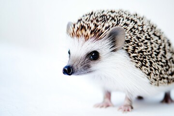 Obraz premium A small hedge is sitting on top of a white surface, ideal for decoration or design