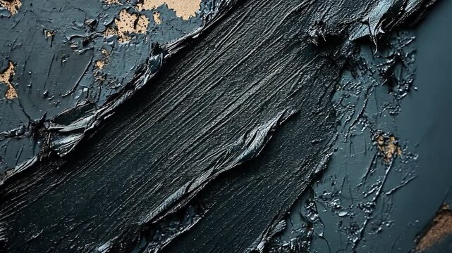 Dark Slate Texture: Abstract strokes of dark slate paint on a textured surface. Deep, rich color with visible brushstrokes and layers. Perfect for design backgrounds and artistic expression. 