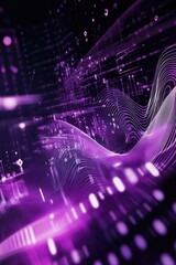 Purple abstract design with lines and dots