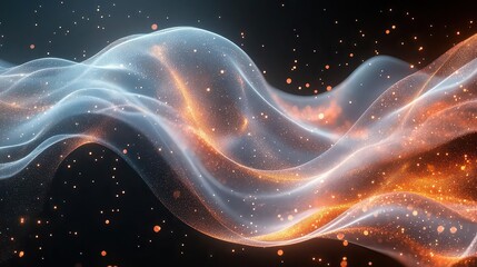 Obraz premium Abstract waves of light and color create a dynamic visual effect.