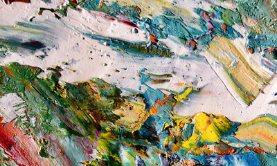 Abstract art background . Hand painting artwork on canvas .