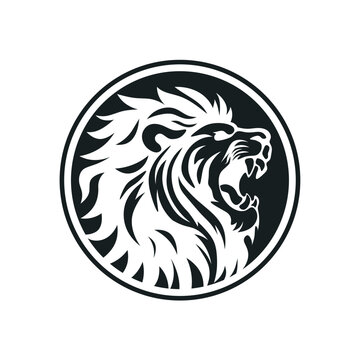 Lion head logo icon, lion face vector Illustration.