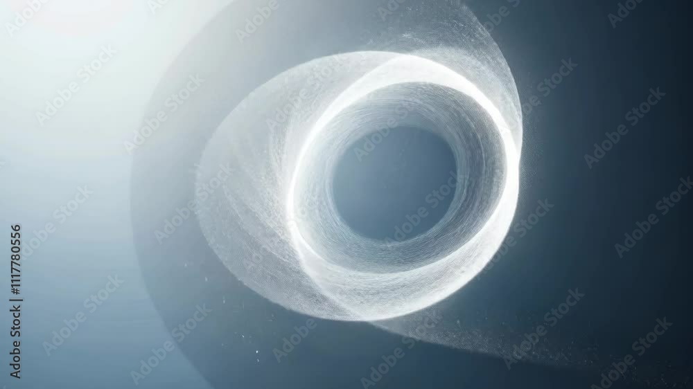 Poster abstract visual representation of a swirling vortex in space with luminous effects and depth