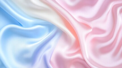 A smooth, flowing, iridescent fabric with a pink and blue gradient.