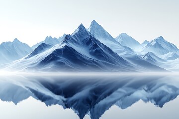 Fototapeta premium Rock Mountain On White Background 