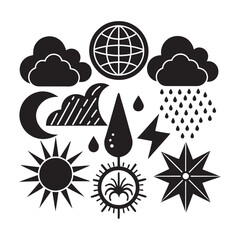 Modern weather icons set vector illustration