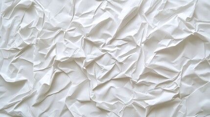 Obraz premium Abstract White Crumpled Fabric Texture Background.