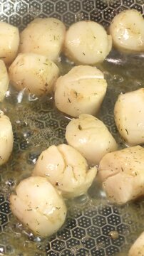 noix de Saint-Jacques en cuisson dans une po&ecirc;le