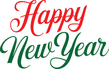 A Simple Happy New Year Typography design Vector Illustration happy new year 2025 calligraphy, typography, silhouette vector style illustration with white background