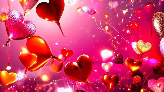 Happy valentine day with creative love composition of the hearts.