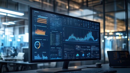 Obraz premium Data Analytics on a Modern Monitor