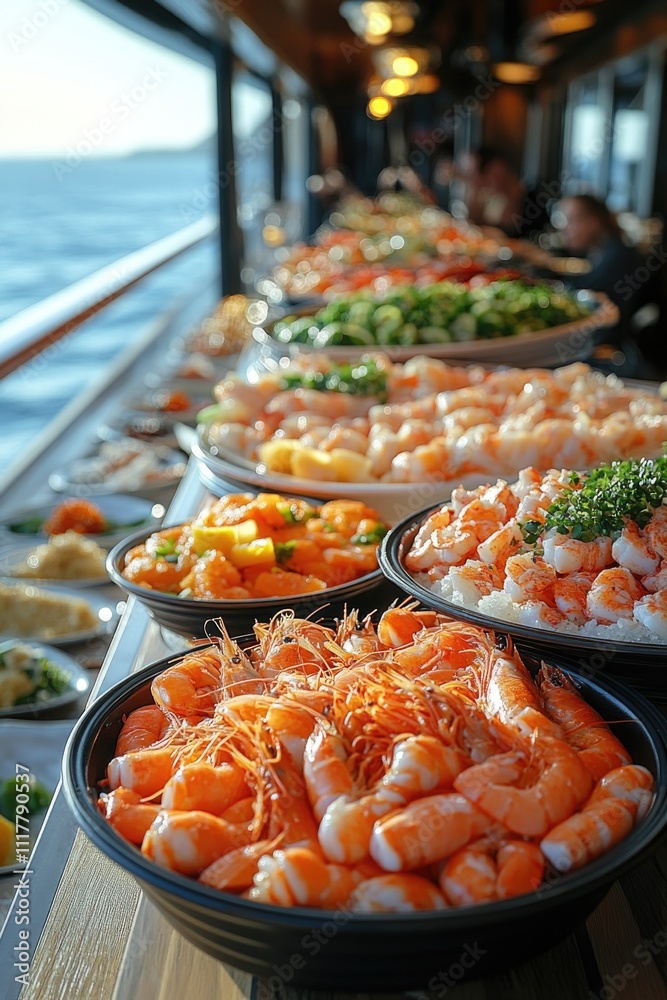 Poster A table filled with various types of food, great for editorial use