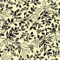 Fototapeta premium abstract, vector, monochrome, big flowers, all over textiles design, illustration digital image can be used for wrapping paper