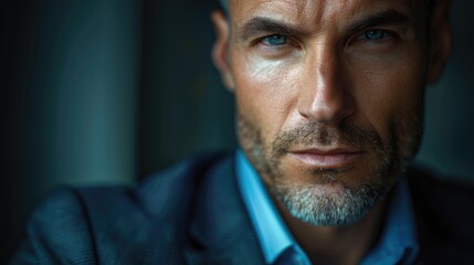 Obraz premium A close-up shot of a man wearing a formal outfit, great for business or professional use