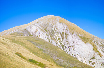 Rieti (Italy) - The summit of Monte di Cambio, beside Terminillo, with the alpinistic rock way...