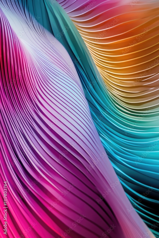 Poster Close-up view of a colorful background with vibrant patterns and textures