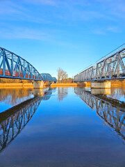 Obraz premium Railway bridge over the river 