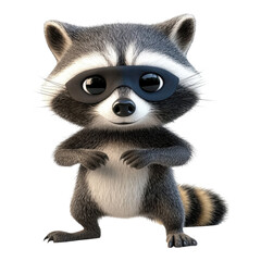 Obraz premium Charming raccoon wearing sunglasses poses playfully in a whimsical setting under bright light on transparent Background