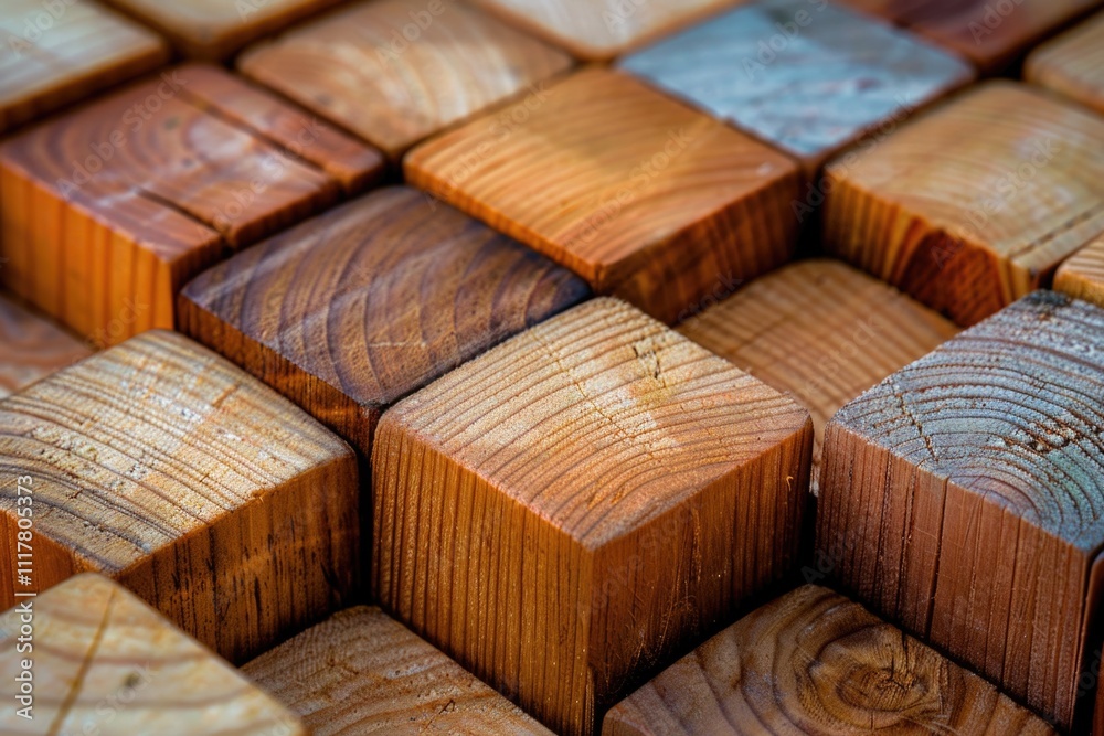 Poster a close-up shot of multiple wooden blocks stacked together