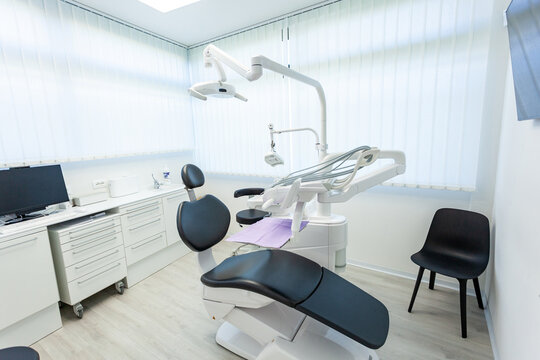 Modern dental clinic showing instruments and chair
