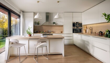 Bright kitchen interior with a clean and organized look