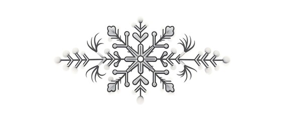 Elegant gray snowflake design with white dots, perfect for winter holidays and festive decorations.