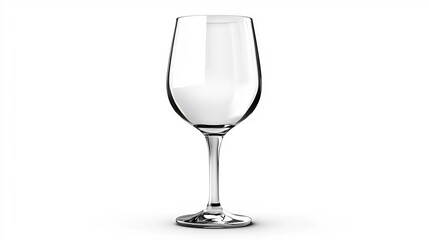 Fototapeta premium Empty Elegant Crystal Wine Glass on White Background