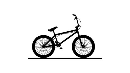 Children Bicycle emblem, black isolated silhouette