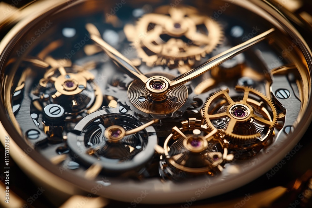 Poster a detailed view of the internal mechanisms of a watch