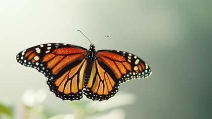 Naklejka premium A small butterfly perched on a leafy plant