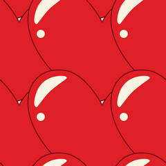Abstract Hearts shaped Seamless Background Texture in trendy red St Valentines Day festive wallpaper