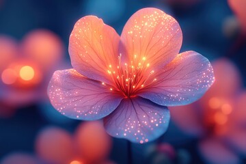 Close up of a flower with water droplets, great for beauty or science illustrations