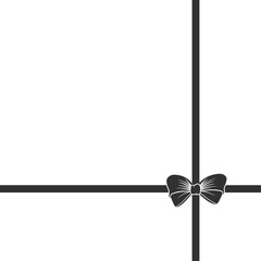 festive ribbon with a bow or butterfly in black without background